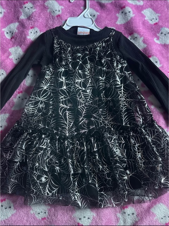 jumping beans Other - jumping beans Black Dress with Silver Metallic Spiderweb Design